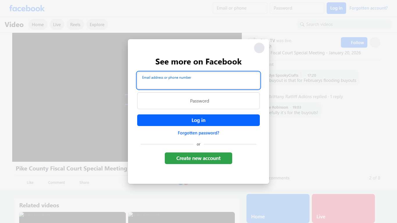Pike County Fiscal Court Special Meeting - January 20, 2026 Pike TV Facebook